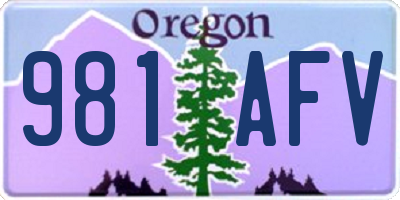 OR license plate 981AFV