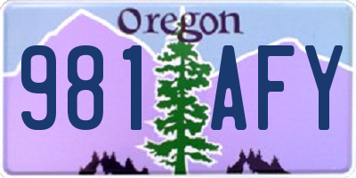 OR license plate 981AFY