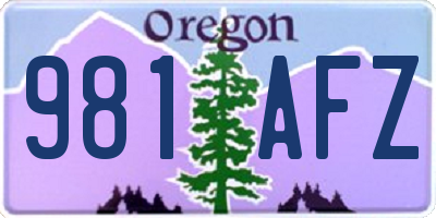 OR license plate 981AFZ