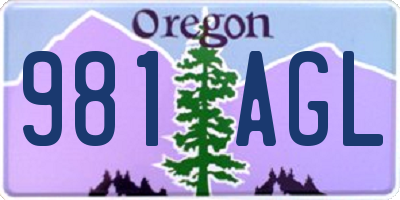 OR license plate 981AGL