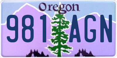 OR license plate 981AGN