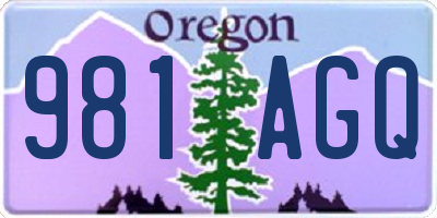 OR license plate 981AGQ