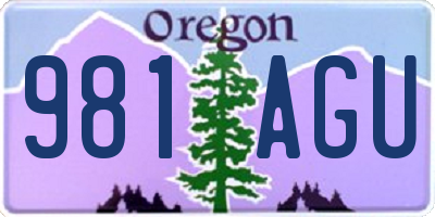 OR license plate 981AGU