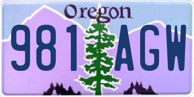 OR license plate 981AGW