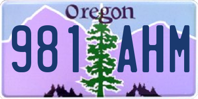 OR license plate 981AHM