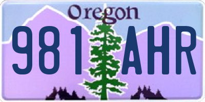 OR license plate 981AHR