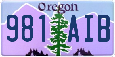 OR license plate 981AIB