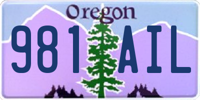 OR license plate 981AIL