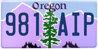 OR license plate 981AIP
