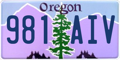 OR license plate 981AIV