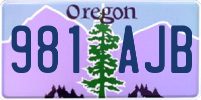 OR license plate 981AJB