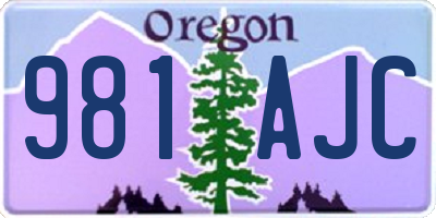 OR license plate 981AJC