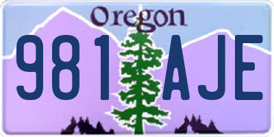 OR license plate 981AJE