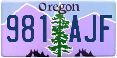 OR license plate 981AJF