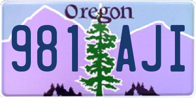 OR license plate 981AJI
