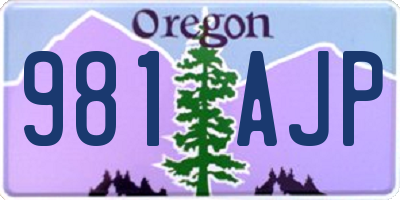 OR license plate 981AJP