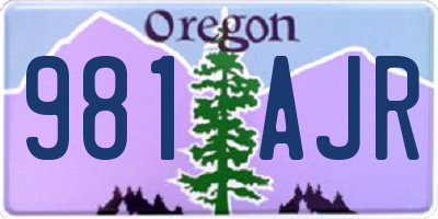 OR license plate 981AJR