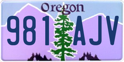 OR license plate 981AJV