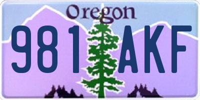 OR license plate 981AKF