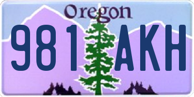 OR license plate 981AKH