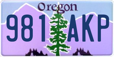 OR license plate 981AKP