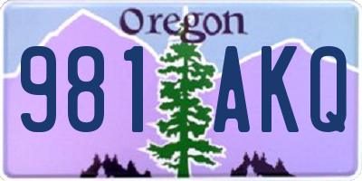 OR license plate 981AKQ