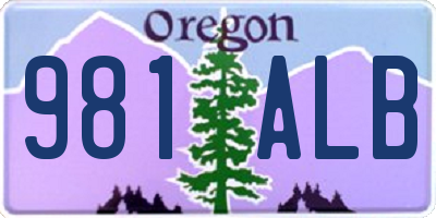 OR license plate 981ALB