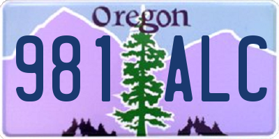 OR license plate 981ALC