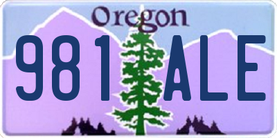 OR license plate 981ALE