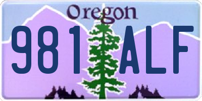 OR license plate 981ALF