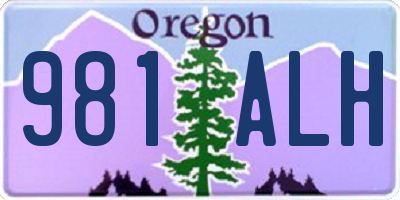 OR license plate 981ALH