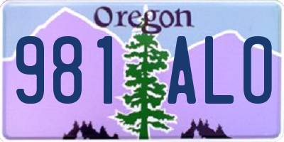 OR license plate 981ALO