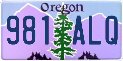 OR license plate 981ALQ