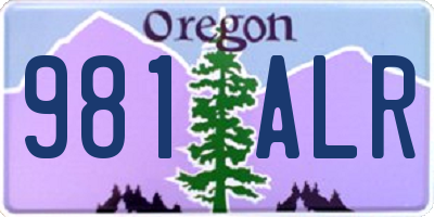 OR license plate 981ALR