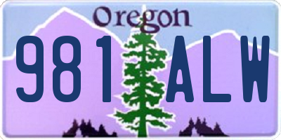 OR license plate 981ALW