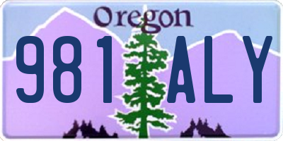 OR license plate 981ALY