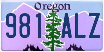 OR license plate 981ALZ