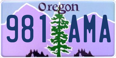 OR license plate 981AMA