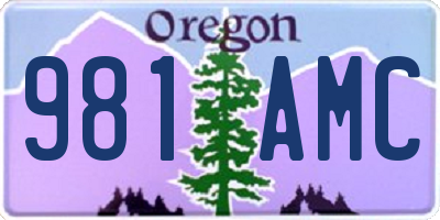 OR license plate 981AMC