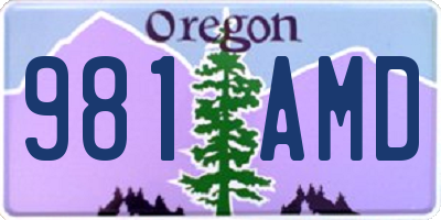 OR license plate 981AMD