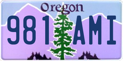 OR license plate 981AMI