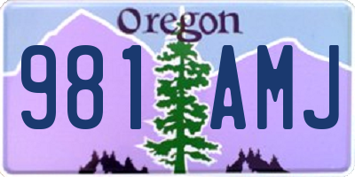 OR license plate 981AMJ