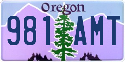 OR license plate 981AMT