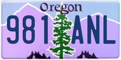 OR license plate 981ANL