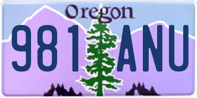 OR license plate 981ANU