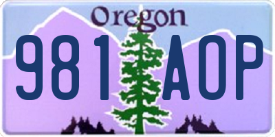 OR license plate 981AOP
