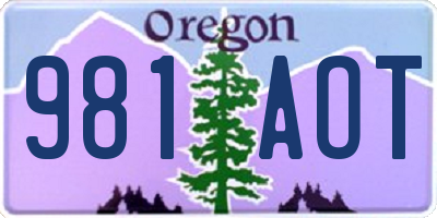 OR license plate 981AOT