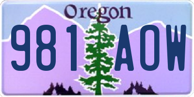 OR license plate 981AOW