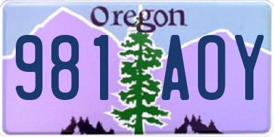 OR license plate 981AOY