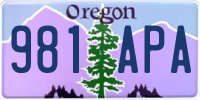 OR license plate 981APA